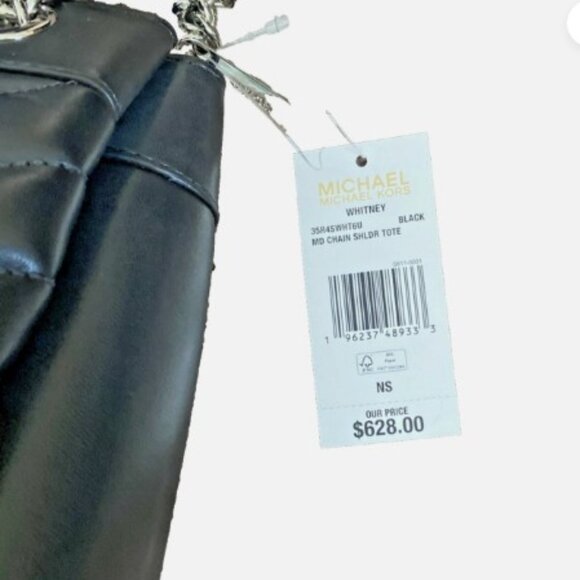 NWT Michael Kors Whitney Quilted Handbag with Silver Hardware Retails $628.00 - Picture 5 of 5